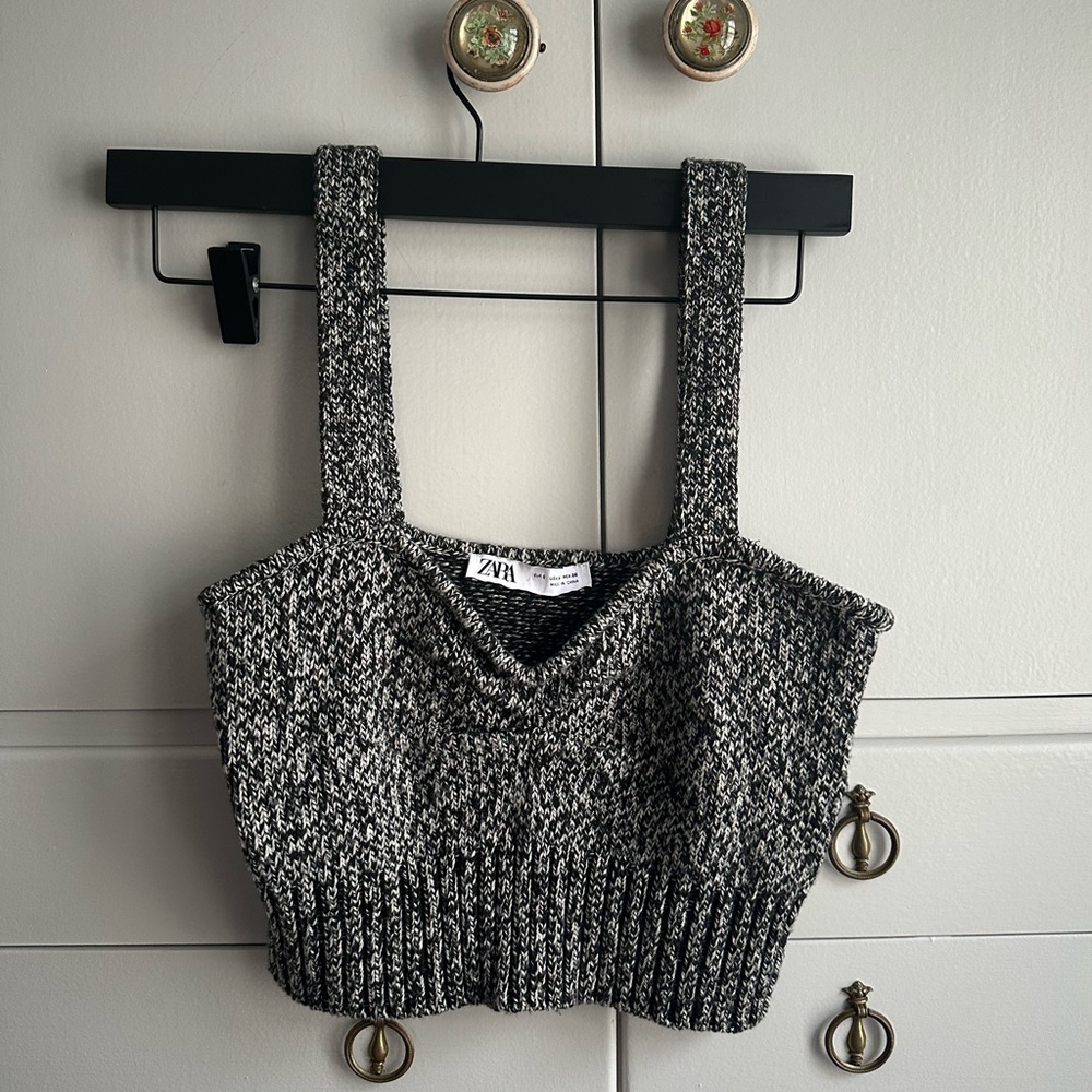 Zara Knit Cropped Tank Top